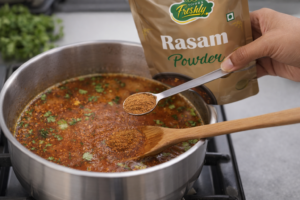 Preparing homemade rasam on the stove